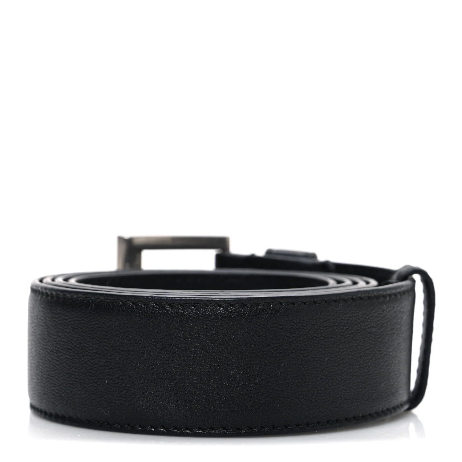 Nappa Square Buckle Belt 80 32 Black - Image 2