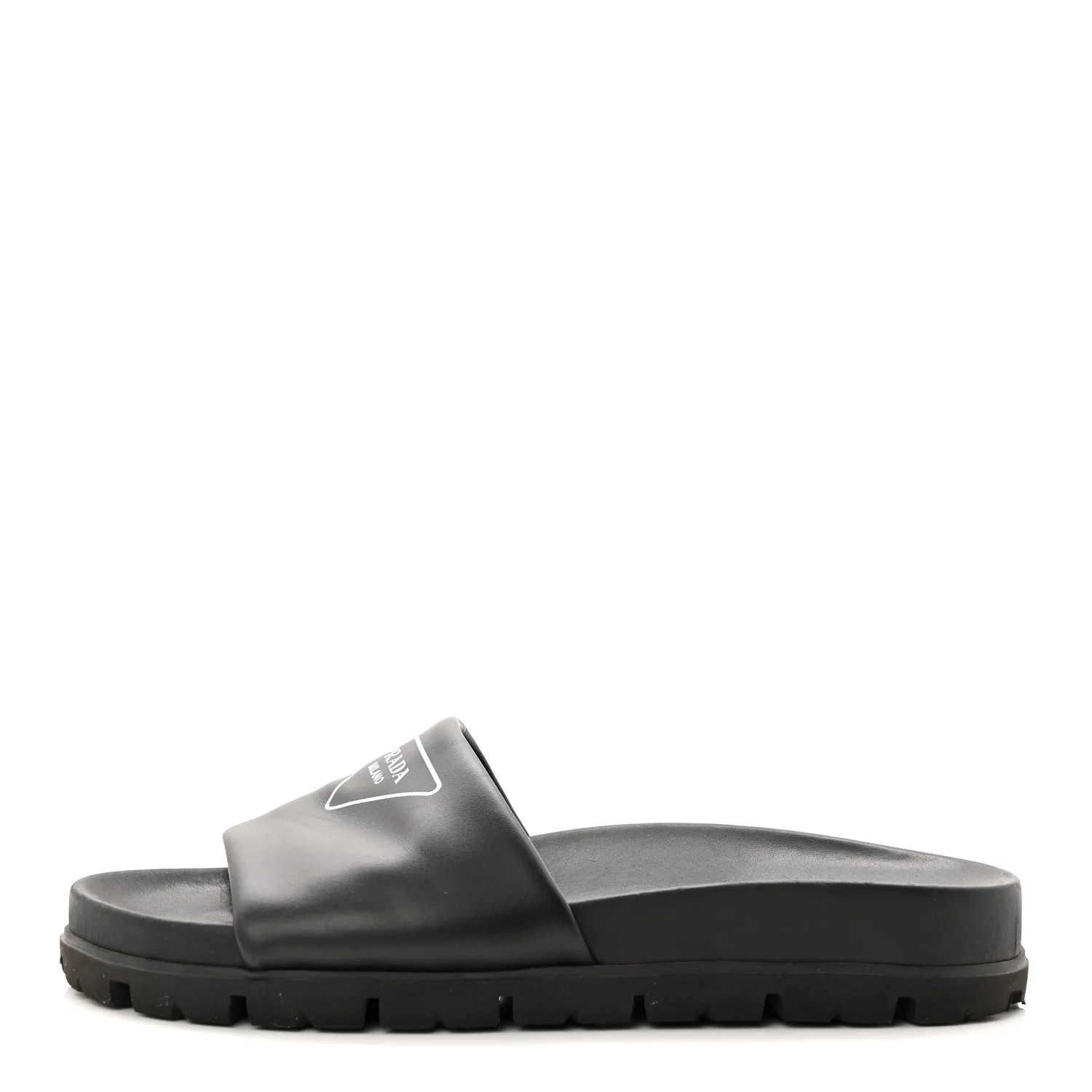 Nappa Womens Lug Sole 20mm Slide Sandals 39 Black