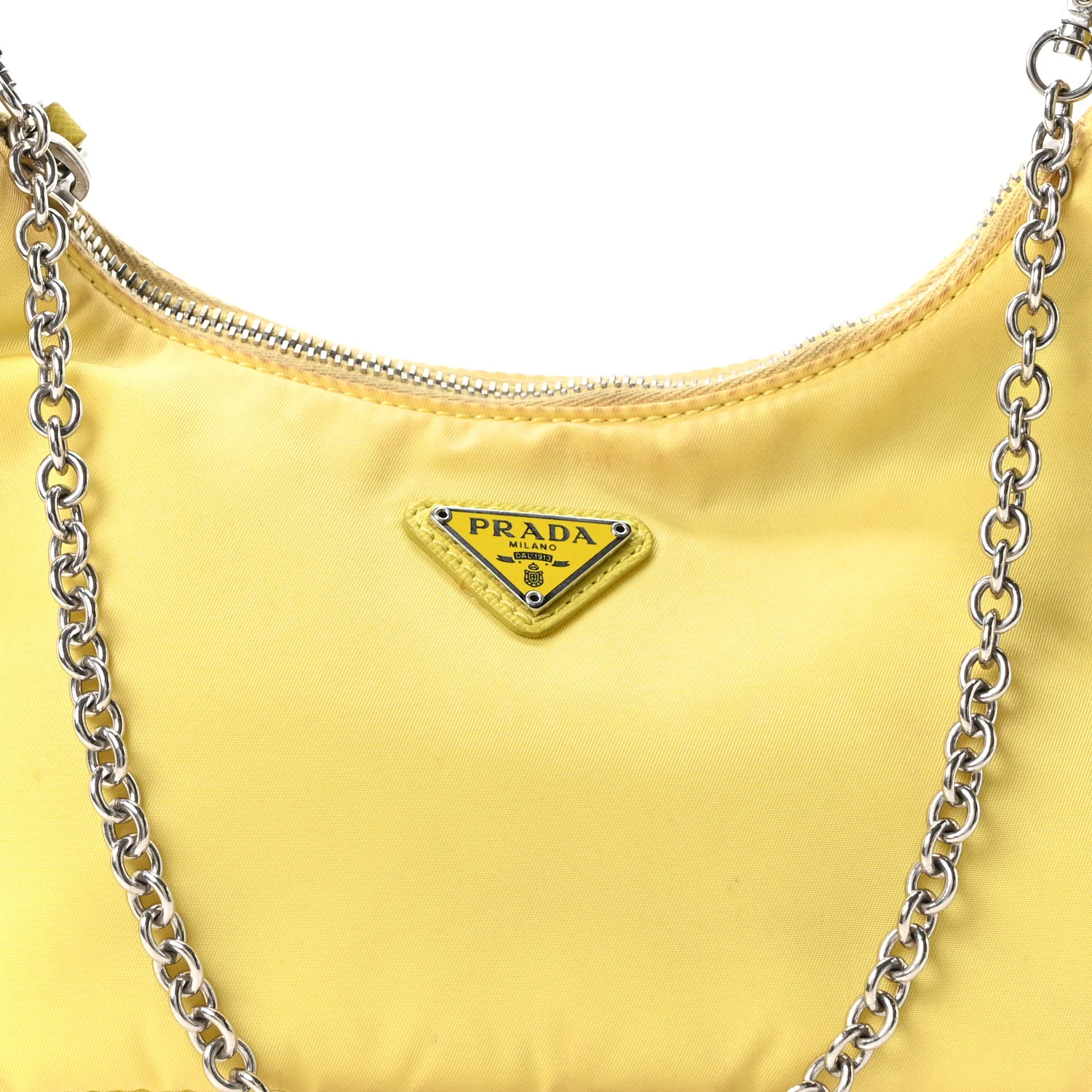 Nylon Saffiano Re-Edition 2005 Shoulder Bag Ananas - Image 8