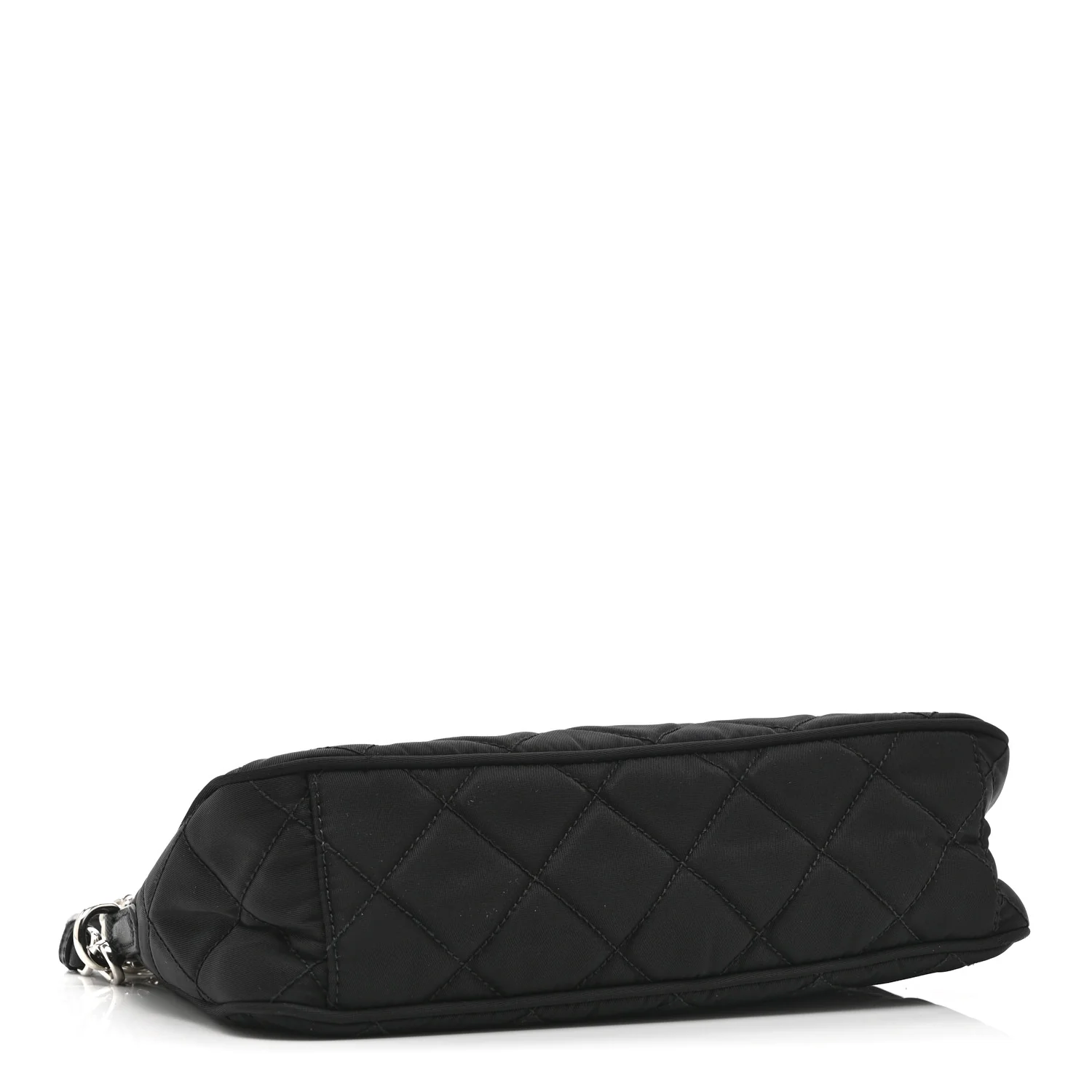 Nylon Tessuto Impuntu Quilted Crossbody Bag Black - Image 4