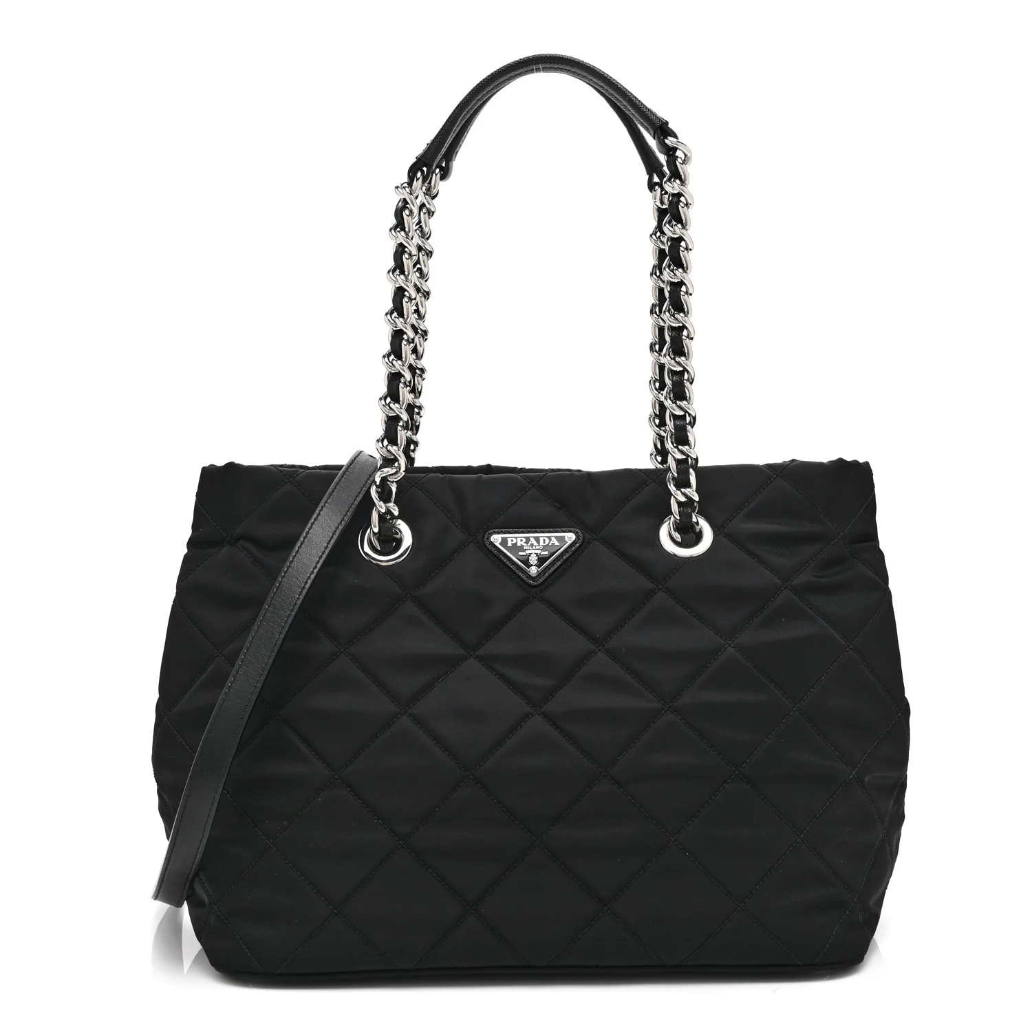 Nylon Tessuto Impuntu Quilted Tote Black