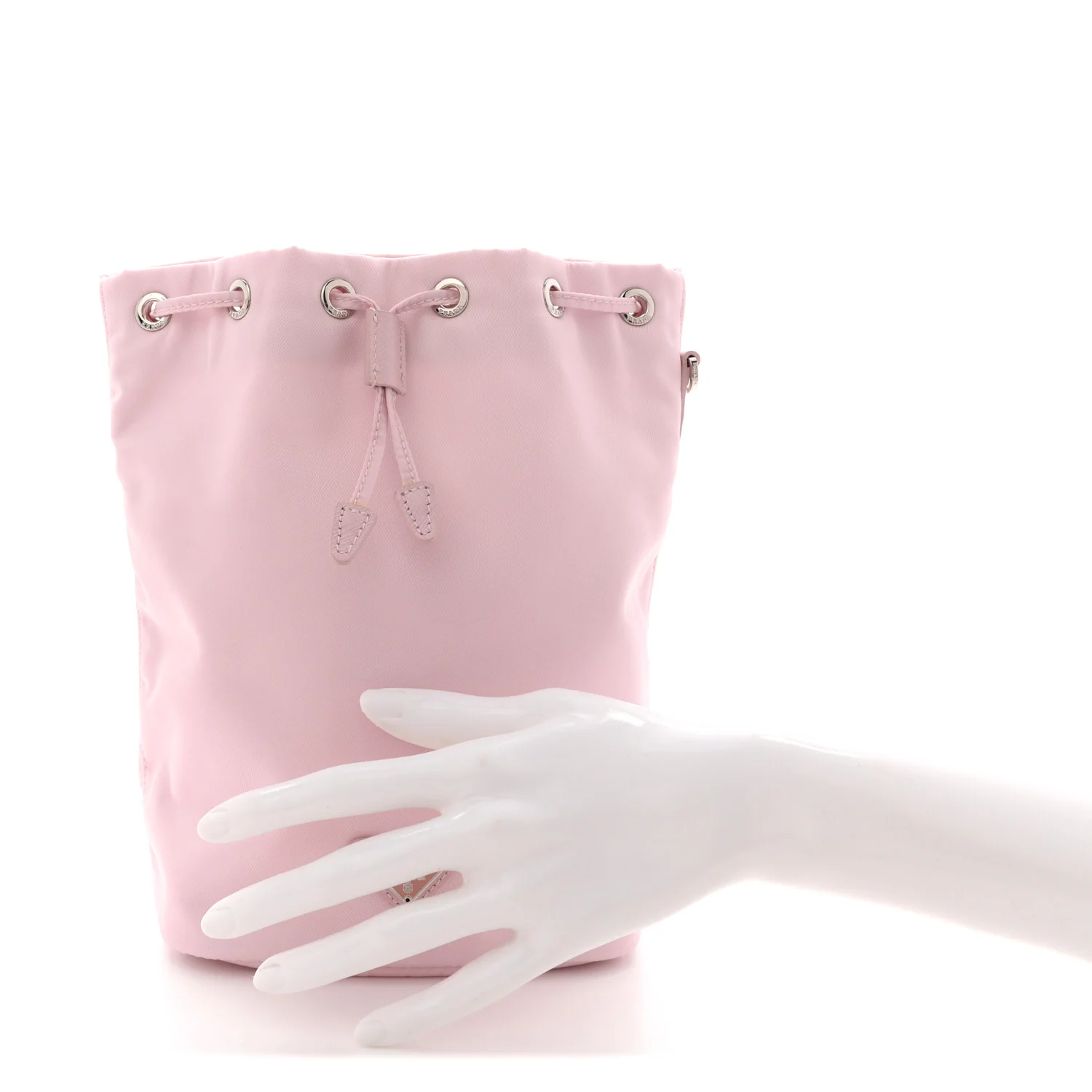Nylon Vela Drawstring Wristlet Pouch Alabastro - Image 2