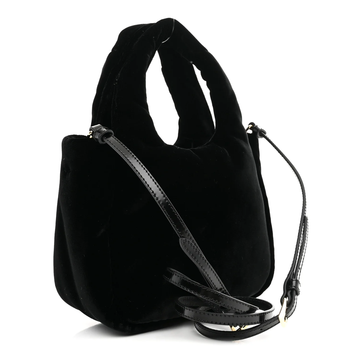 Padded Velvet Mini Bag Black - Image 3
