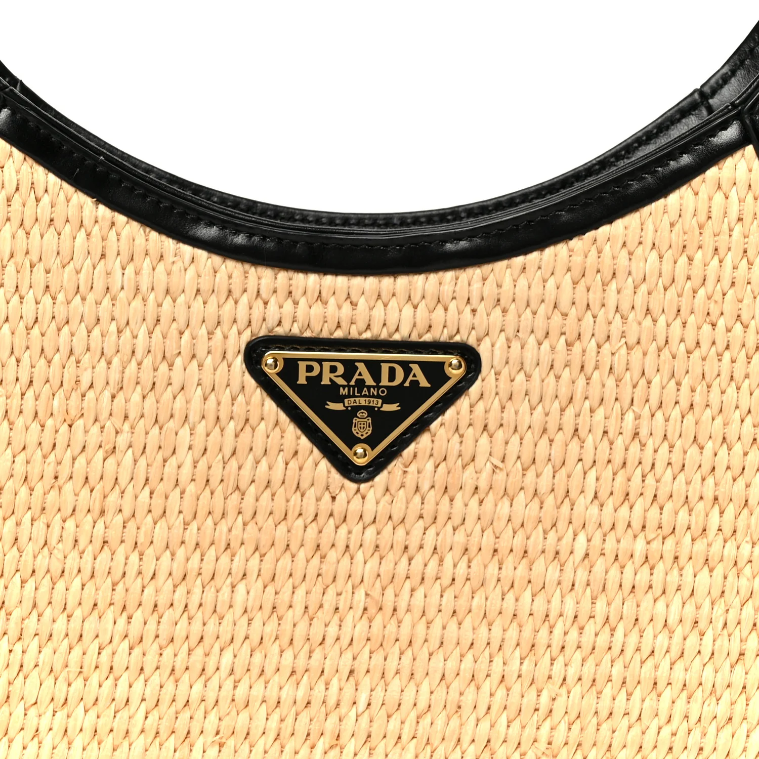 Paglia Spazzolato Shoulder Bag Naturale Black - Image 8