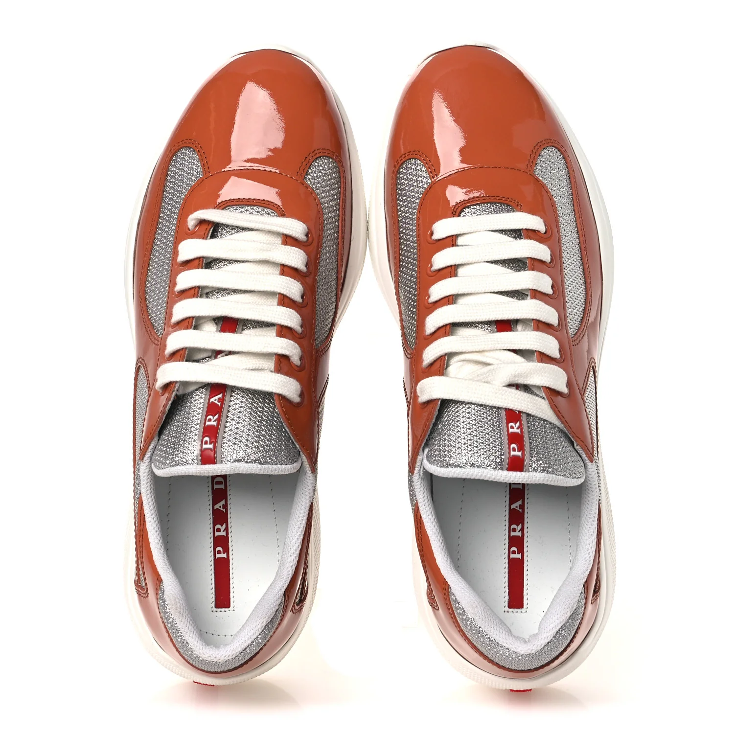 Patent Technical Fabric Mens America's Cup Patchwork Sneakers 8.5 Nespola 8.5 Nespola Argento - Image 4