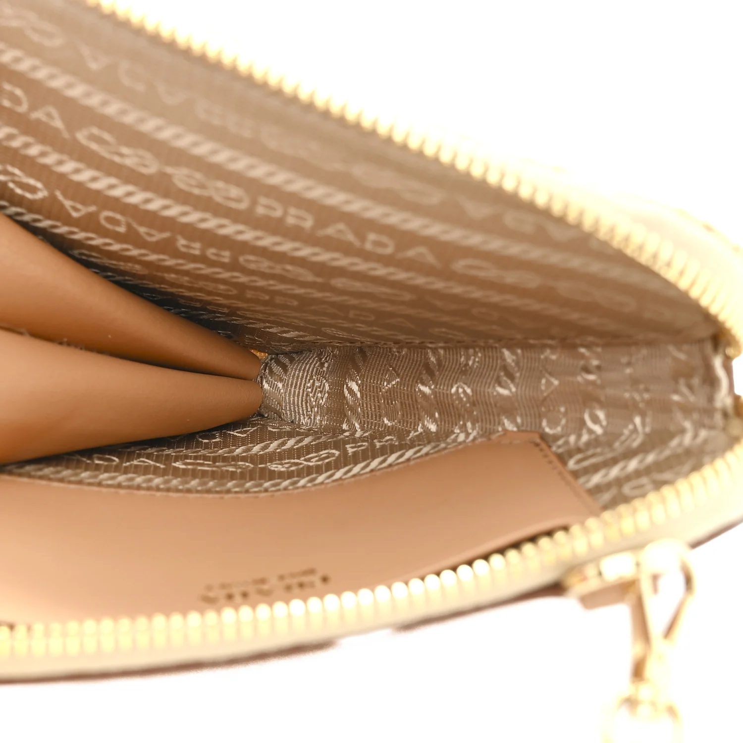 Raffia Calfskin Crochet Logo Embroidered Mini Triangle Crossbody Pouch Naturale - Image 5