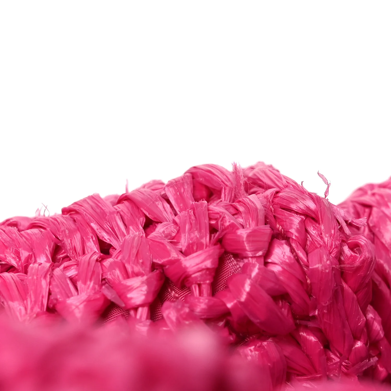 Raffia Crochet Tote Fuchsia - Image 7