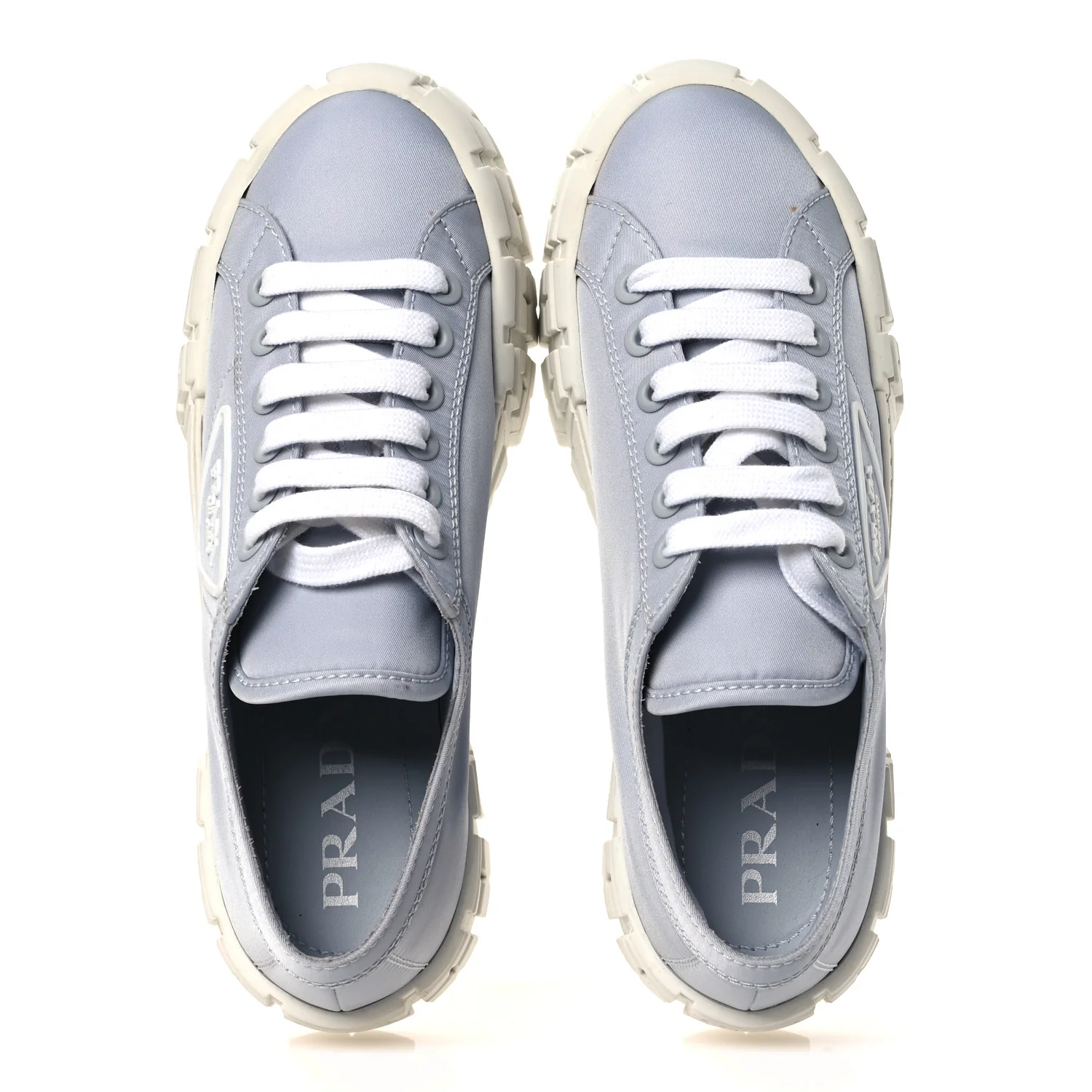 Re-Nylon Gabardine Triangle Logo Double Wheel 50mm Sneakers 38 Cielo - Image 2
