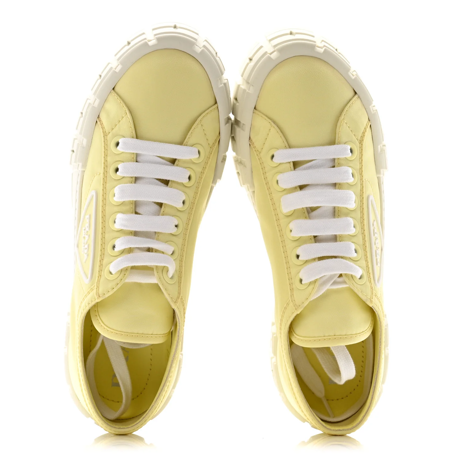 Re-Nylon Gabardine Triangle Logo Double Wheel 50mm Sneakers 38 Narciso - Image 2