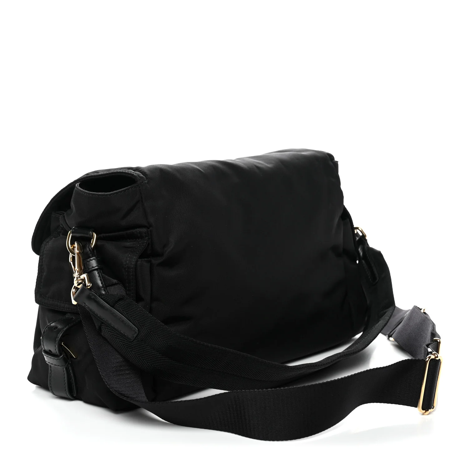 Re-Nylon Large Explore Messenger Bag Black - Image 3