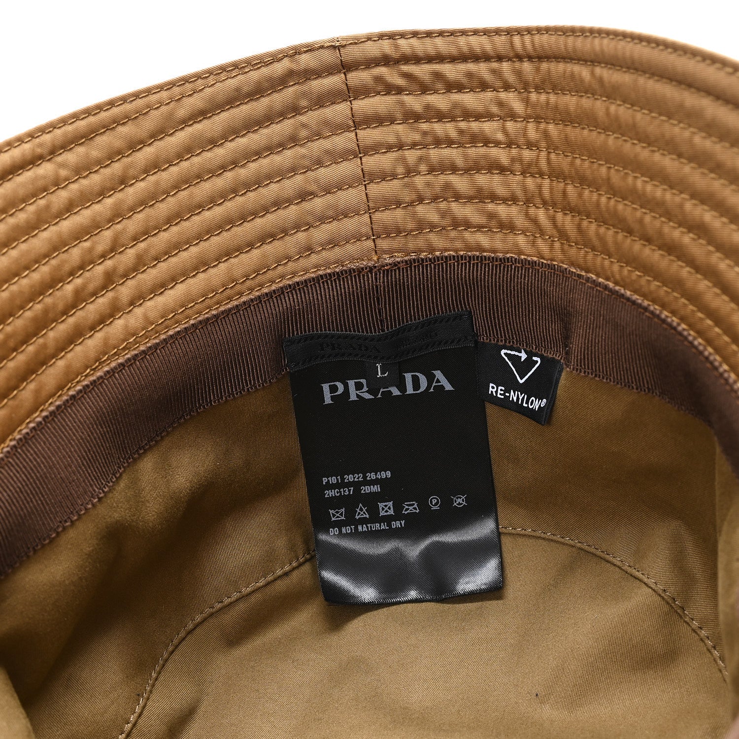 Re-Nylon Metal Triangle Logo Mens Bucket Hat L Tabacco - Image 9