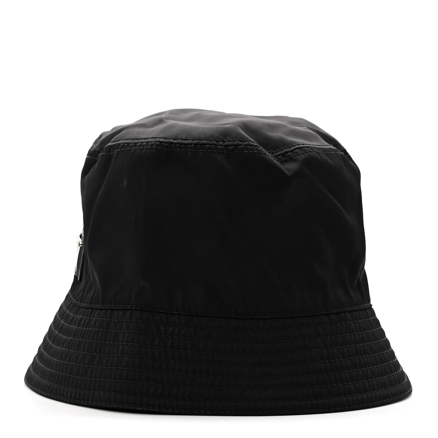 Re-Nylon Metal Triangle Logo Womens Bucket Hat M Black - Image 3