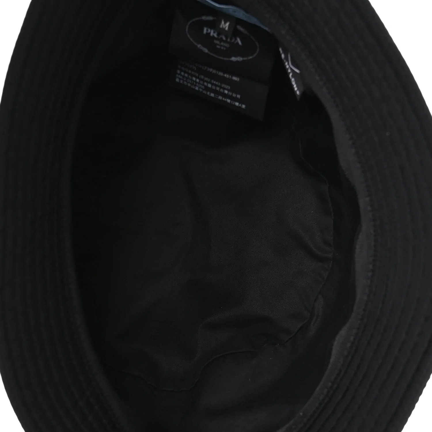 Re-Nylon Metal Triangle Logo Womens Bucket Hat M Black - Image 7