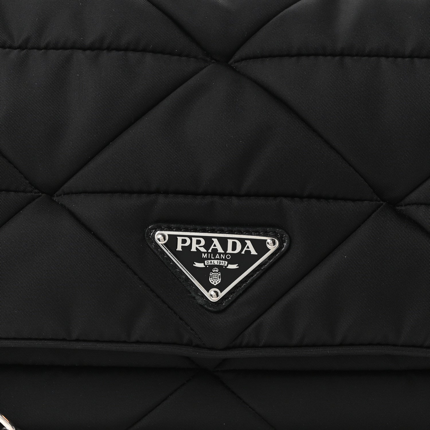 Re-Nylon Quilted Padded Flap Shoulder Bag Black - Image 8