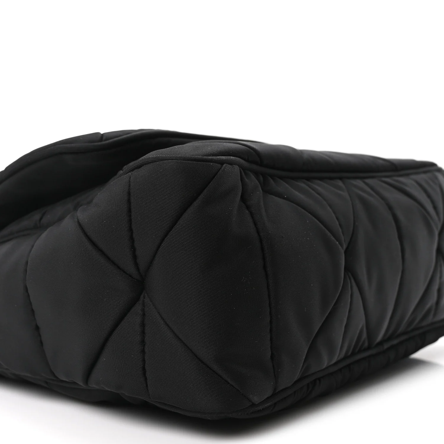 Re-Nylon Quilted Padded Flap Shoulder Bag Black - Image 9