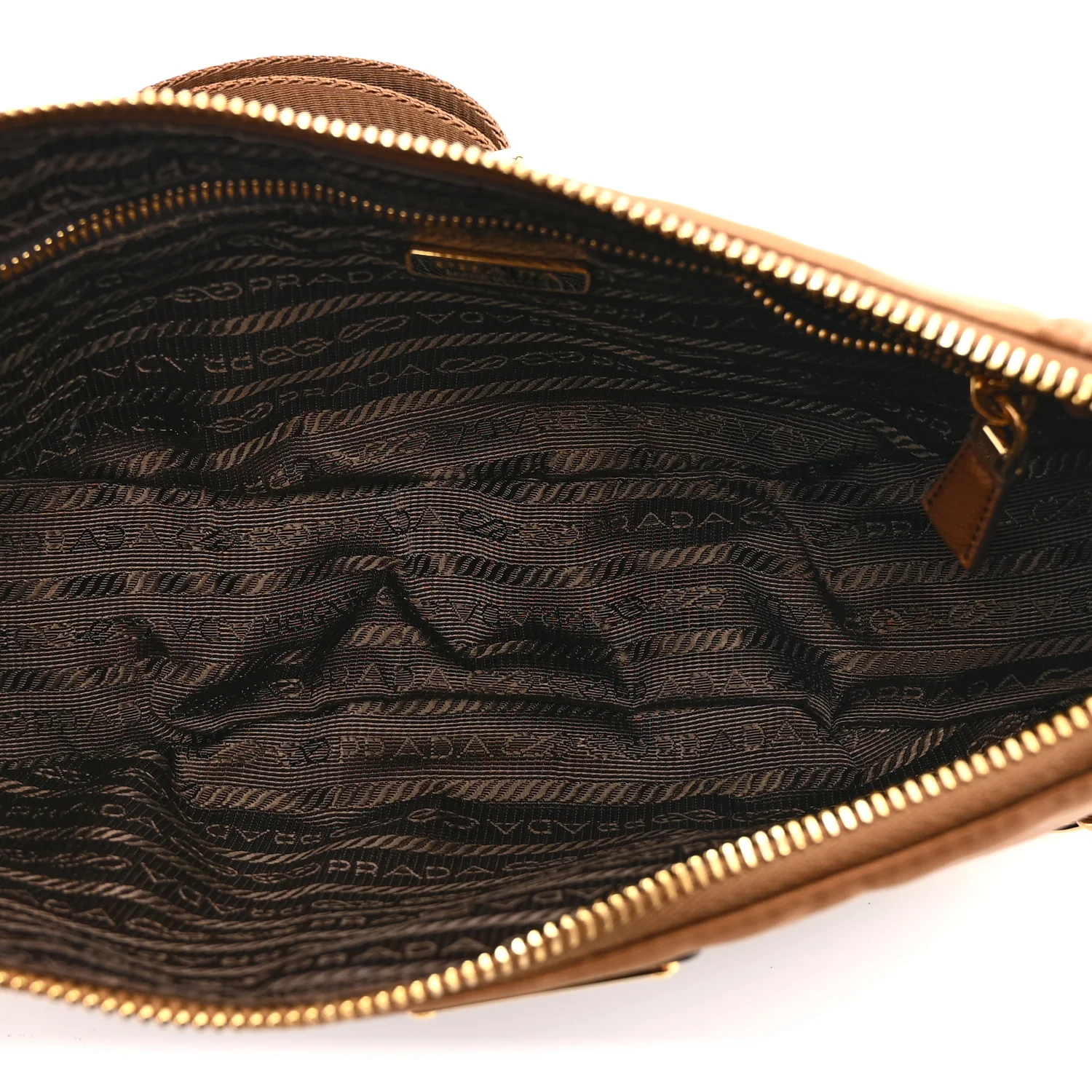 Re-Nylon Saffiano Demi-lune Shoulder Bag Brandy - Image 5