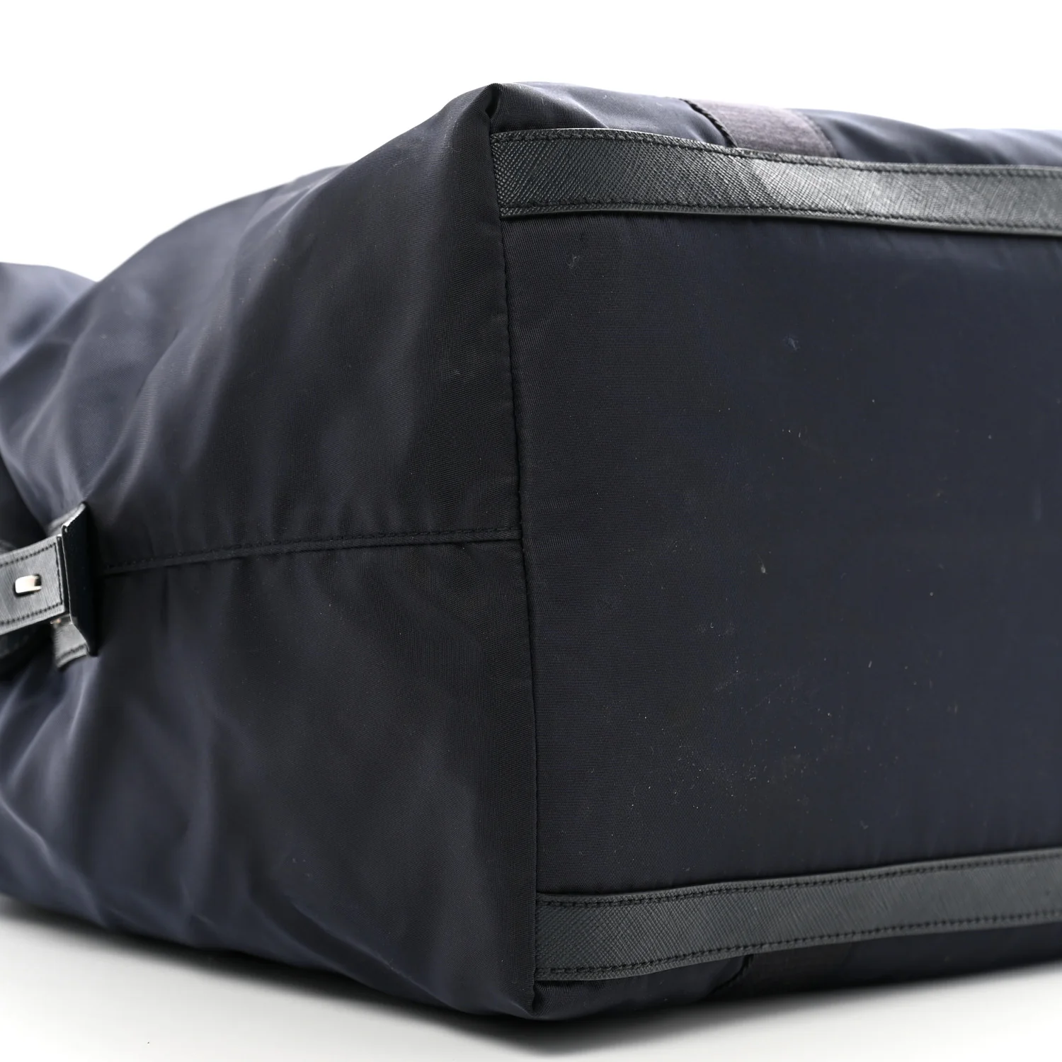 Re-Nylon Saffiano Duffle Bag Navy - Image 8