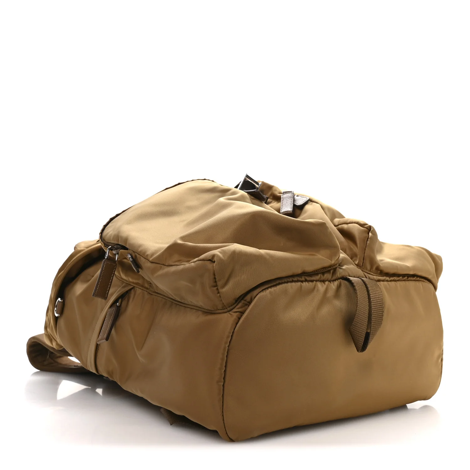 Re-Nylon Saffiano Mens Harness Strap Backpack Tabacco - Image 4