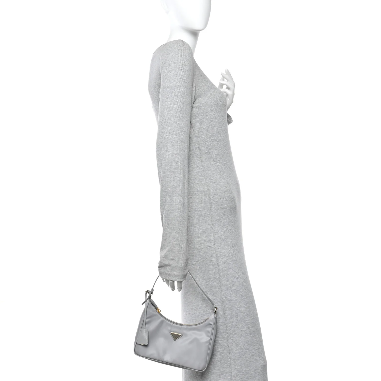 Re-Nylon Saffiano Mini Re-Edition 2005 Bag Cloudy - Image 3