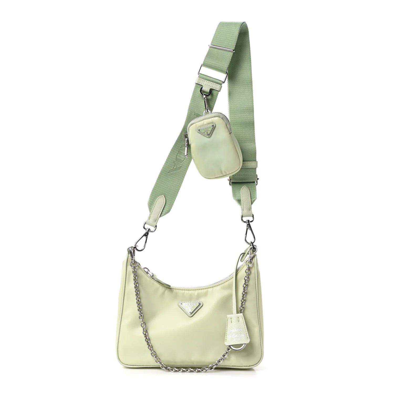 Re-Nylon Saffiano Re-Edition 2005 Shoulder Bag Acqua