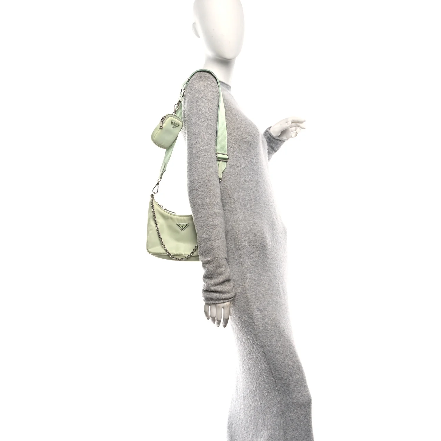 Re-Nylon Saffiano Re-Edition 2005 Shoulder Bag Acqua - Image 2