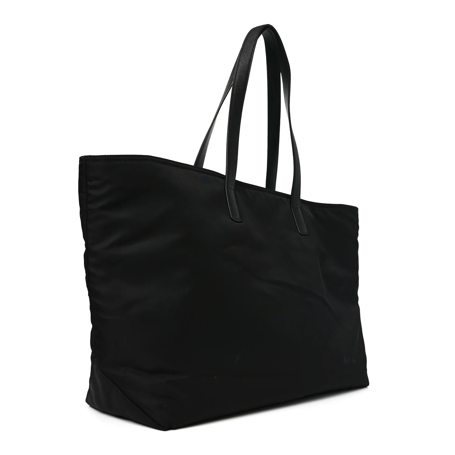 Re-Nylon Saffiano Triangle Re-Edition 1978 Medium Tote Black - Image 3