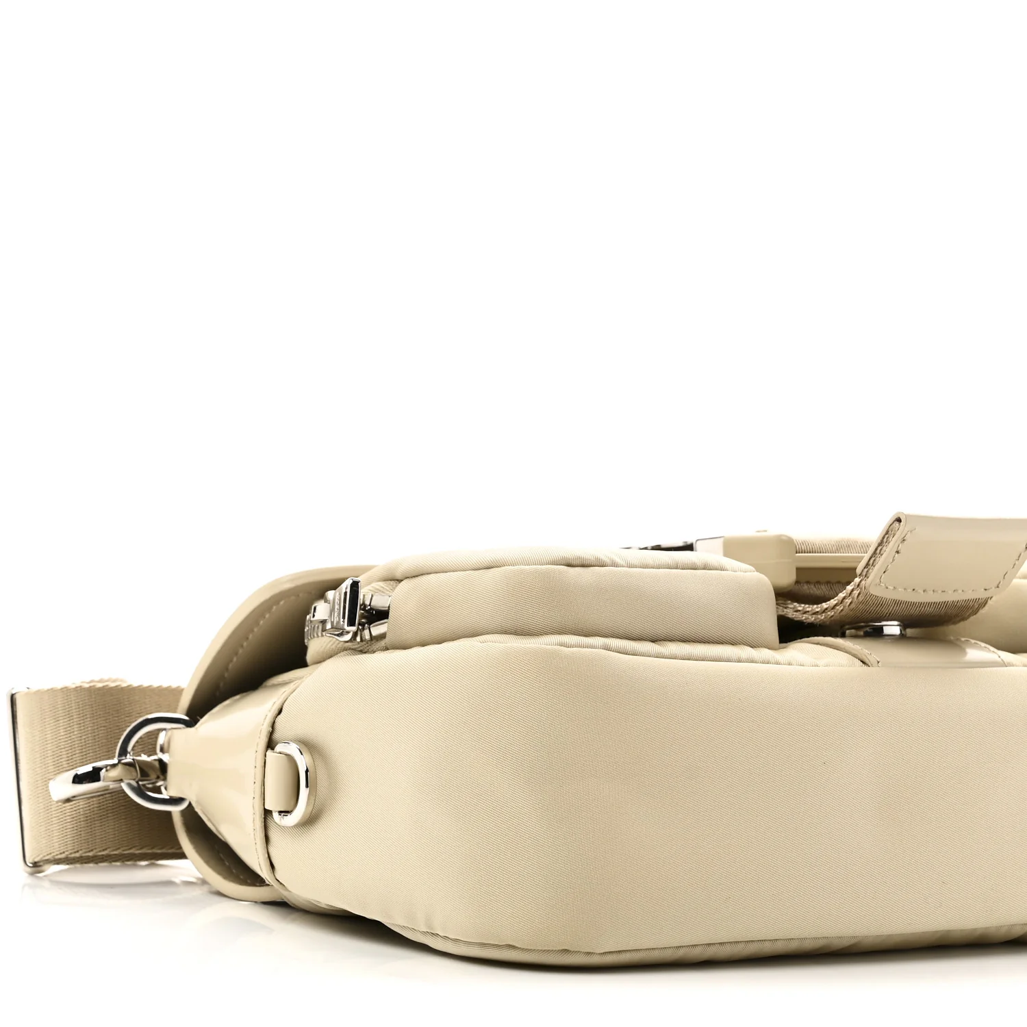 Re-Nylon Spazzolato Double Pocket Buckle Shoulder Bag Deserto - Image 8