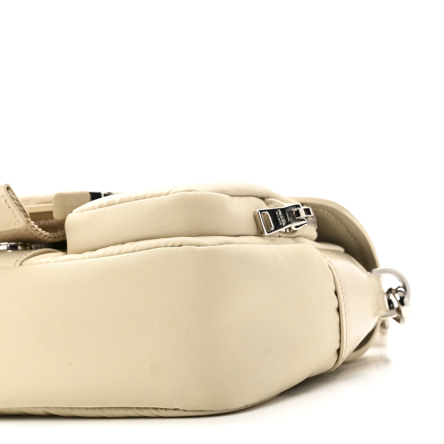 Re-Nylon Spazzolato Double Pocket Buckle Shoulder Bag Deserto - Image 9