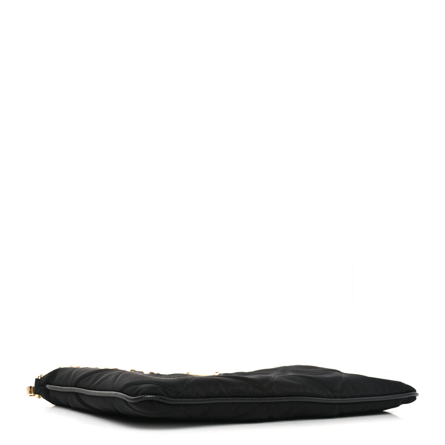 Re-Nylon Tessuto Impuntu Quilted Re-Edition 1995 Chaine Pouch Black - Image 4