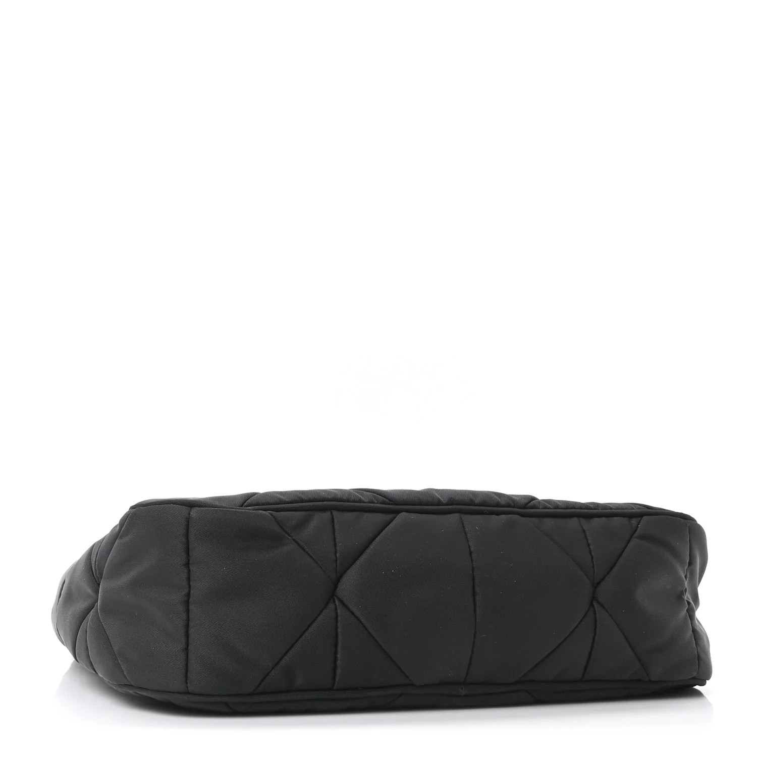 Re-Nylon Triangle Padded Patchwork Shoulder Bag Black - Image 3