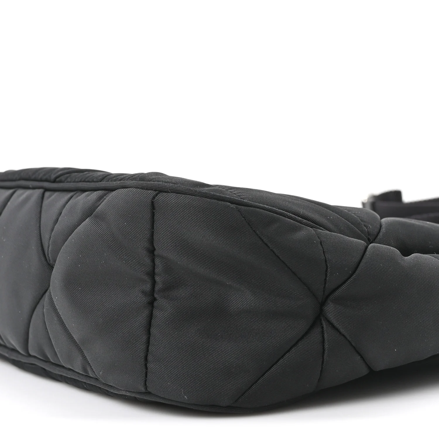 Re-Nylon Triangle Padded Patchwork Shoulder Bag Black - Image 9
