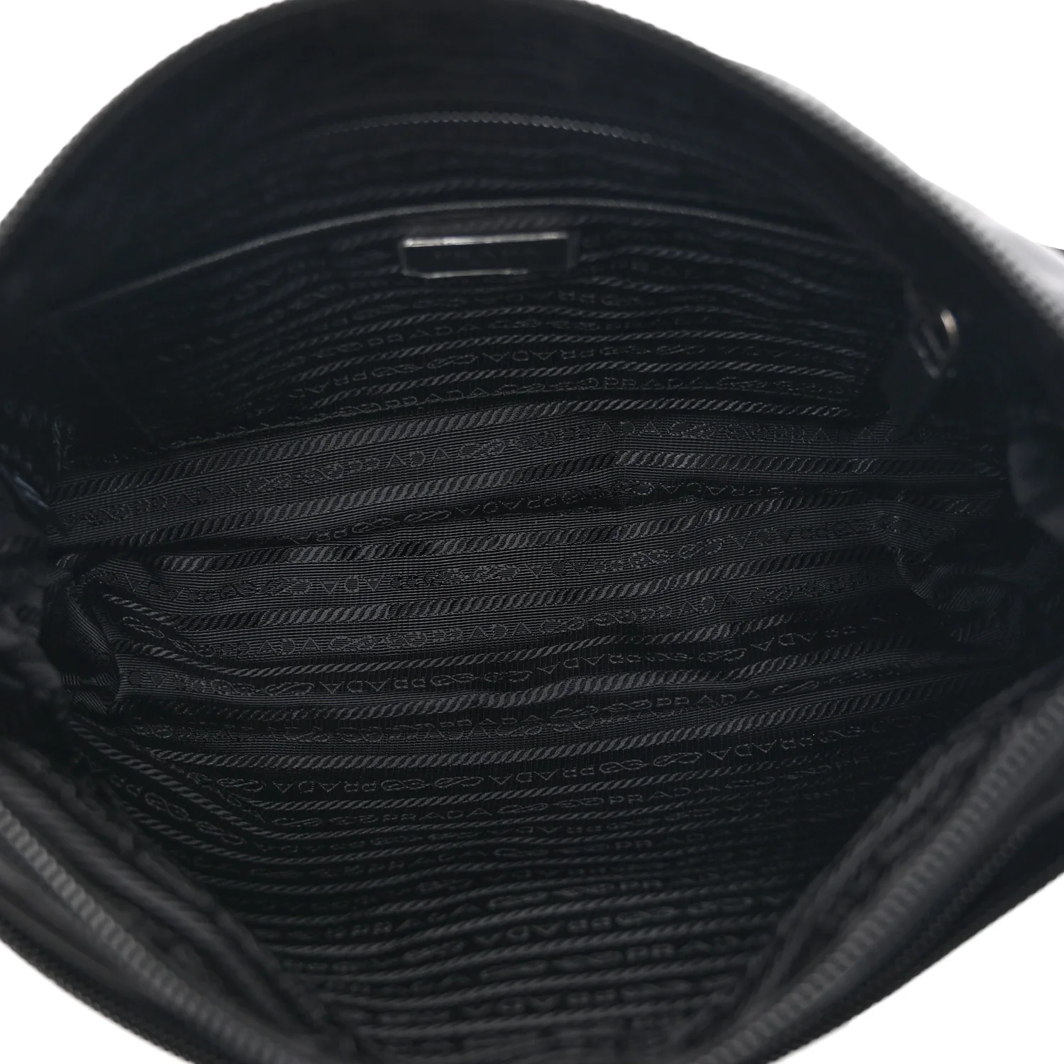 Re-Nylon Vela Saffiano Pocket Double Zip Messenger Bag Black - Image 5