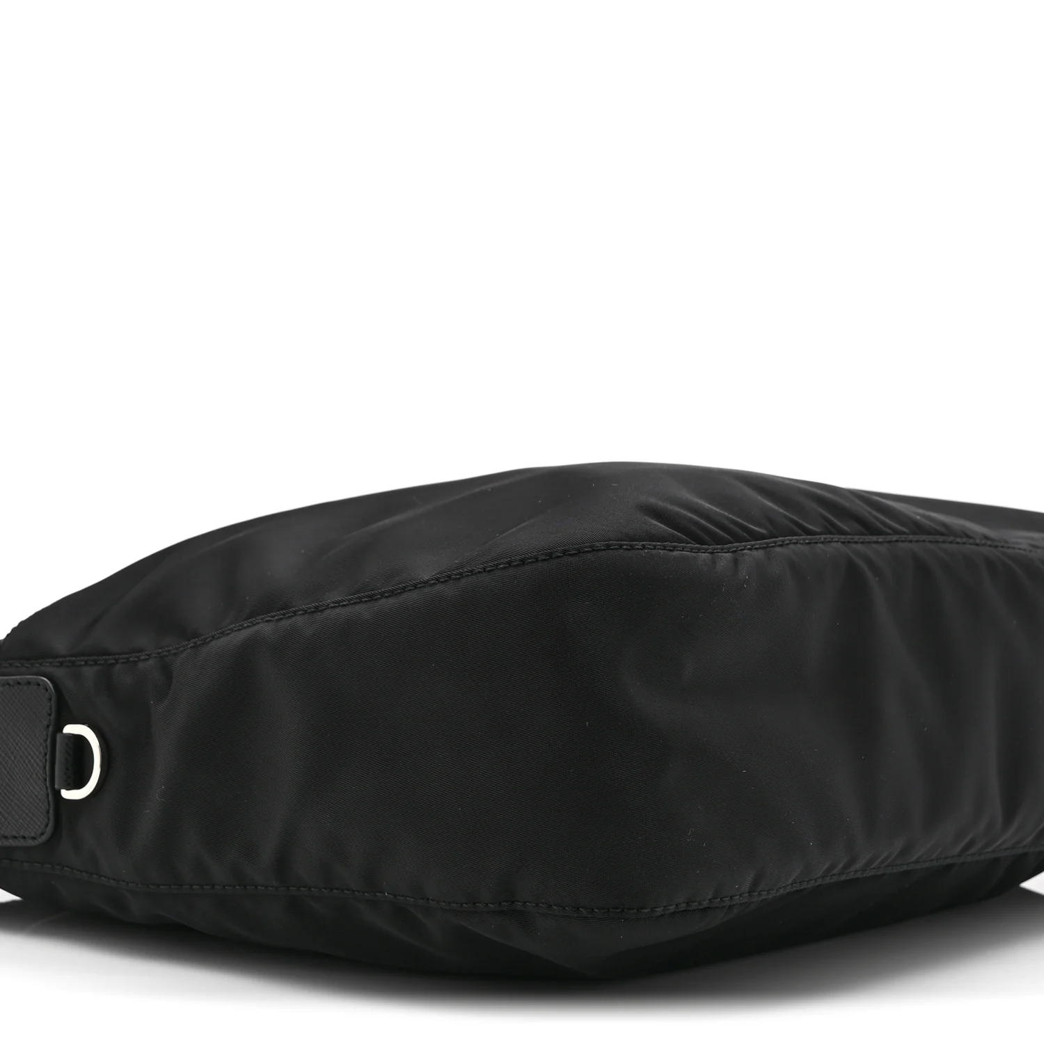 Re-Nylon Vela Saffiano Pocket Double Zip Messenger Bag Black - Image 9