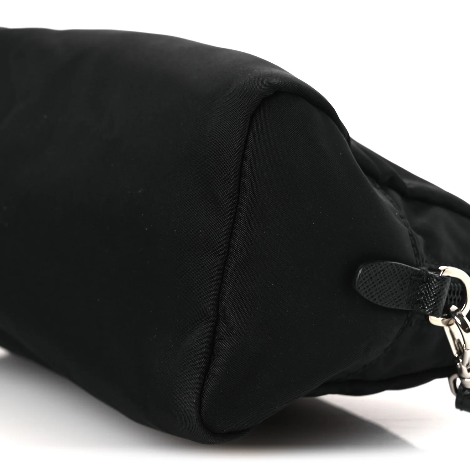Re-Nylon Vela Saffiano Wristlet Black - Image 11
