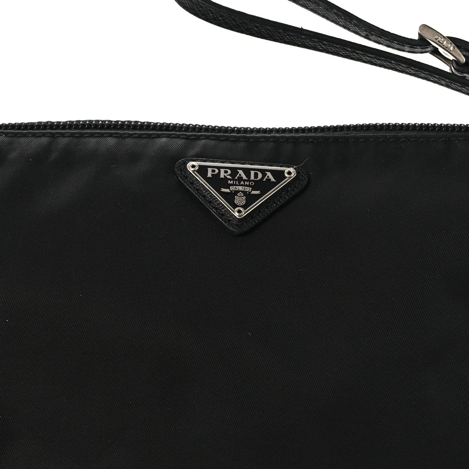 Re-Nylon Vela Saffiano Wristlet Black - Image 9
