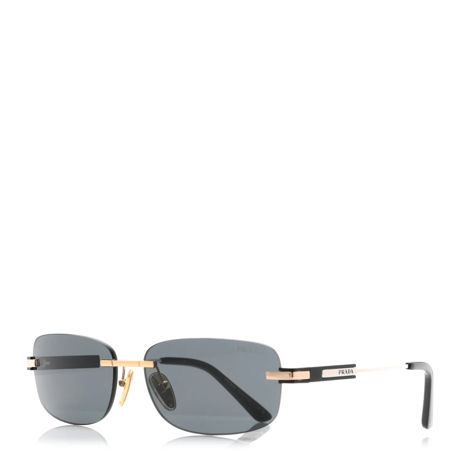 Rimless Oval Mens Sunglasses SPR 68Z Gold