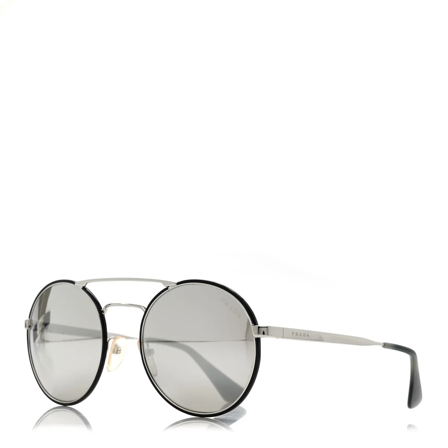 Round Sunglasses SPR 51S Black Silver