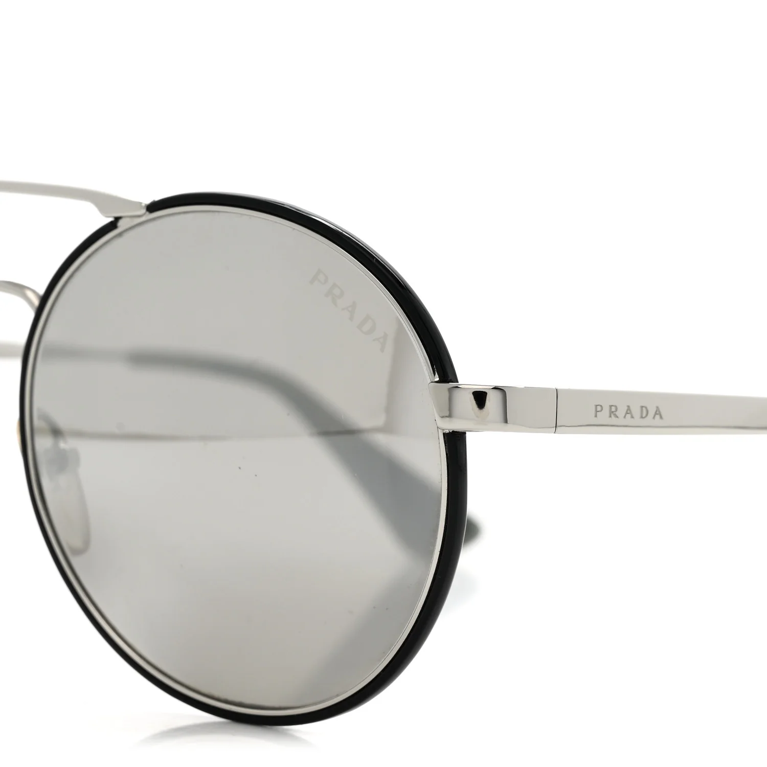 Round Sunglasses SPR 51S Black Silver - Image 7