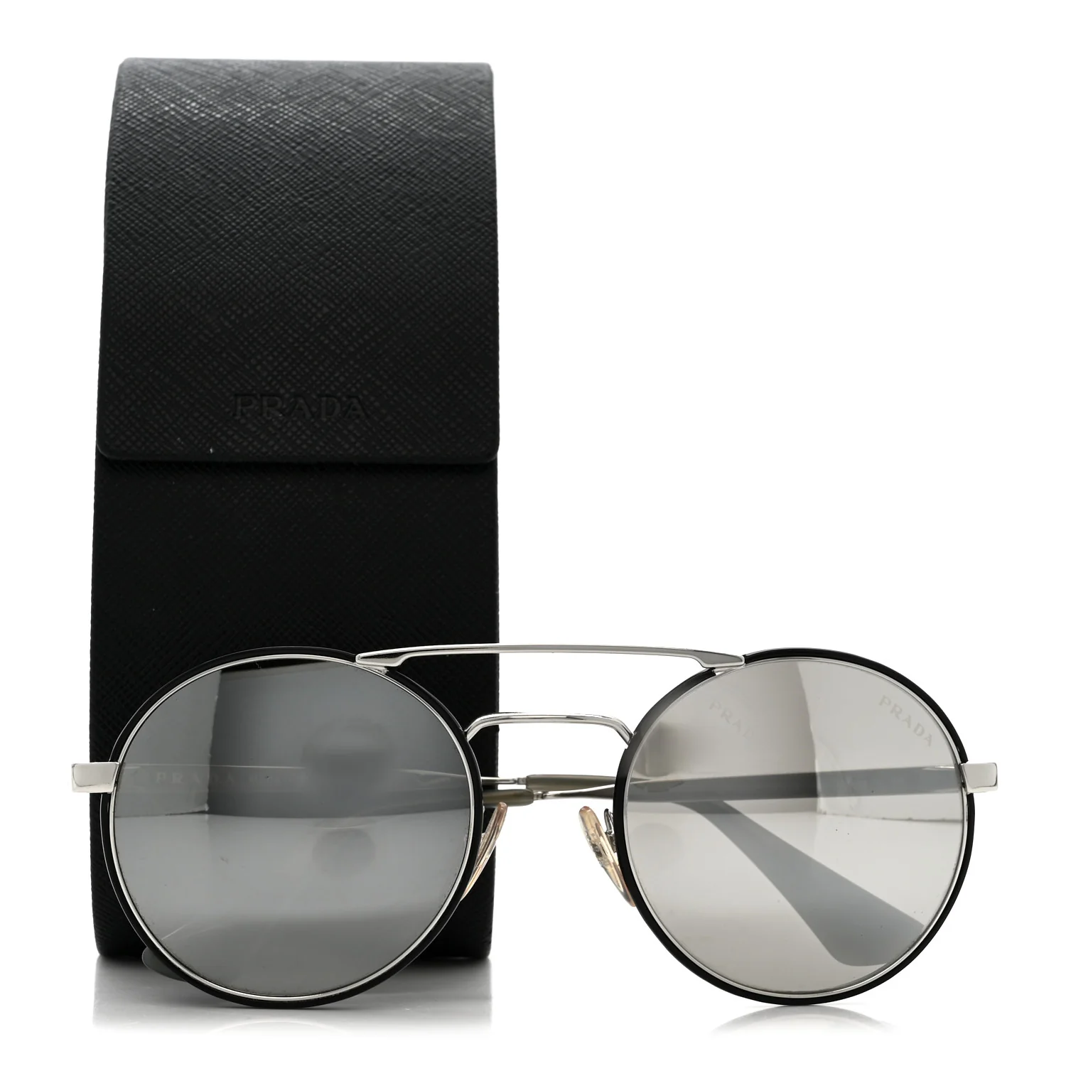 Round Sunglasses SPR 51S Black Silver - Image 8