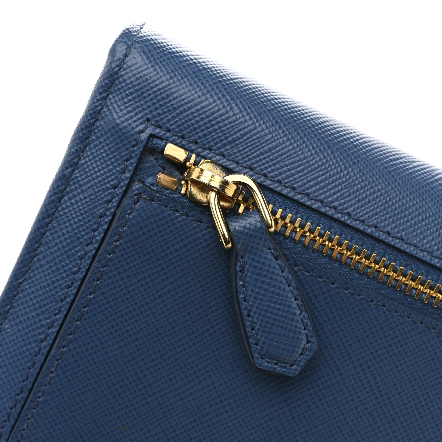 Saffiano Bi-Color Metal Continental Flap Wallet Cobalto Black - Image 8