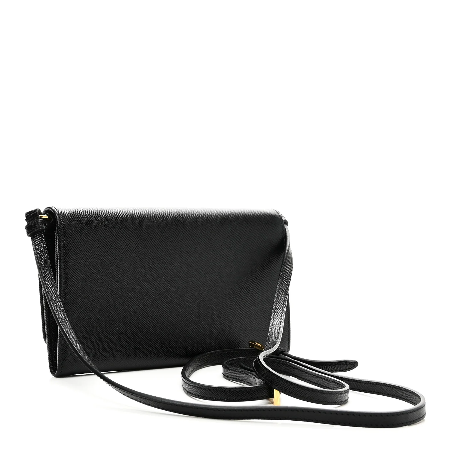 Saffiano Bow Flap Wallet Black - Image 3
