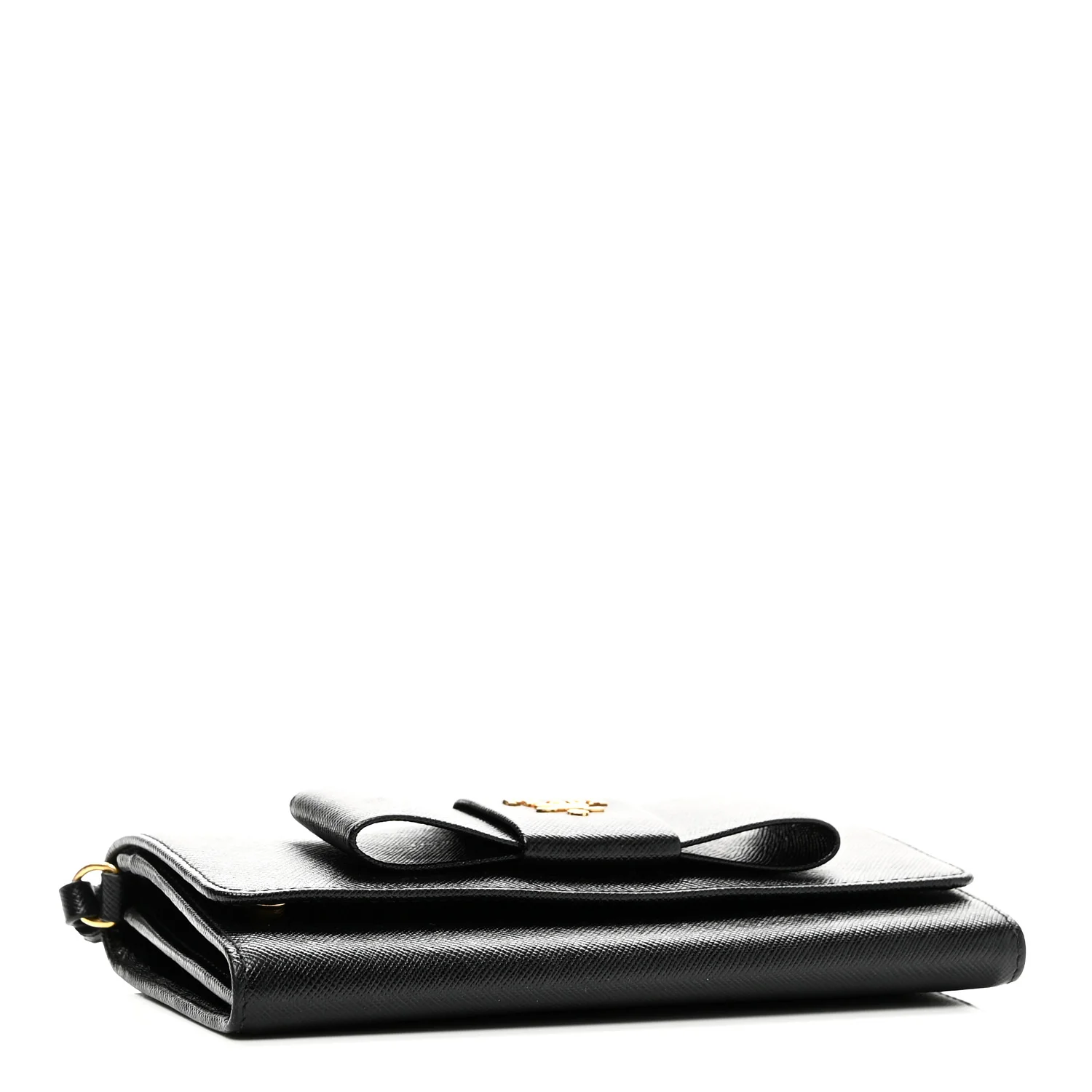 Saffiano Bow Flap Wallet Black - Image 4