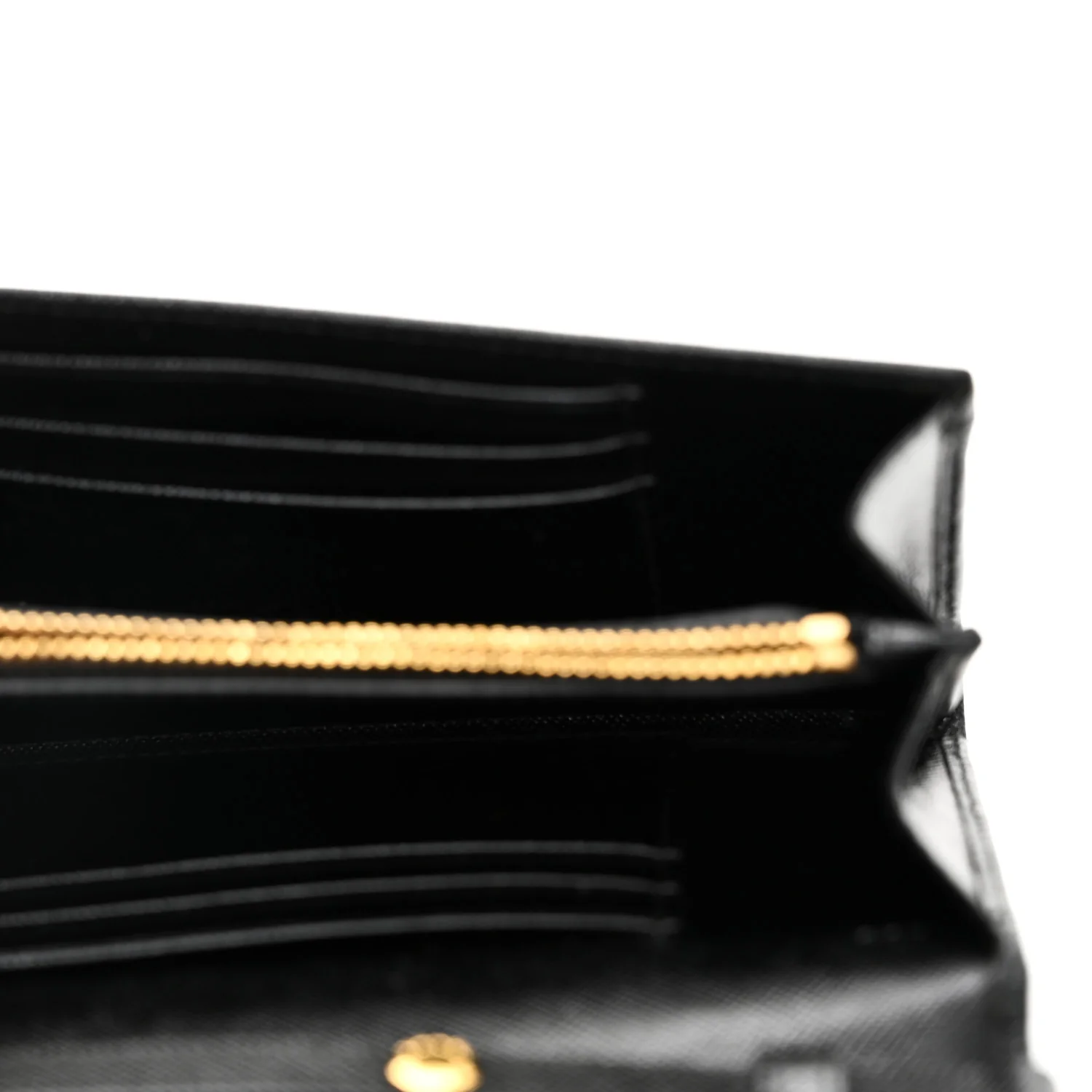 Saffiano Bow Flap Wallet Black - Image 5