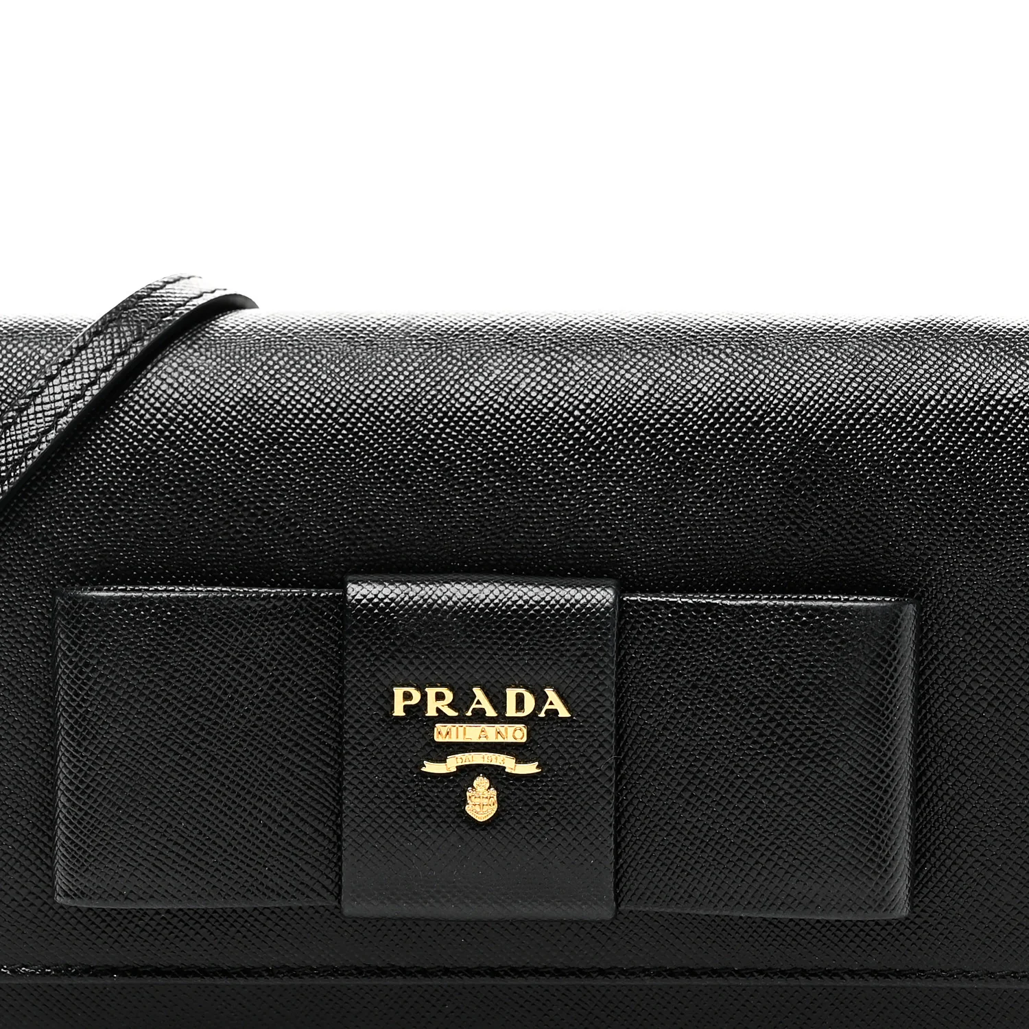 Saffiano Bow Flap Wallet Black - Image 7