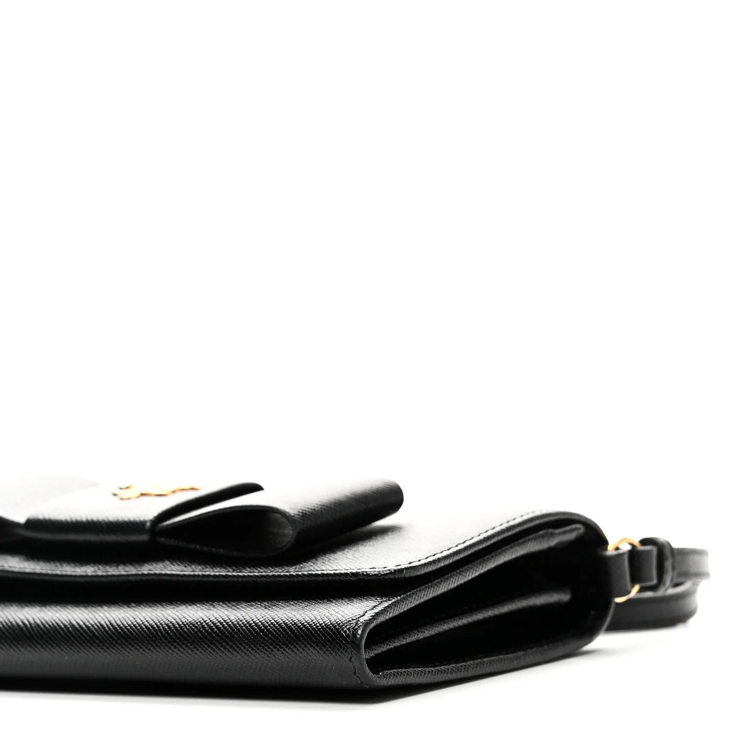 Saffiano Bow Flap Wallet Black - Image 9