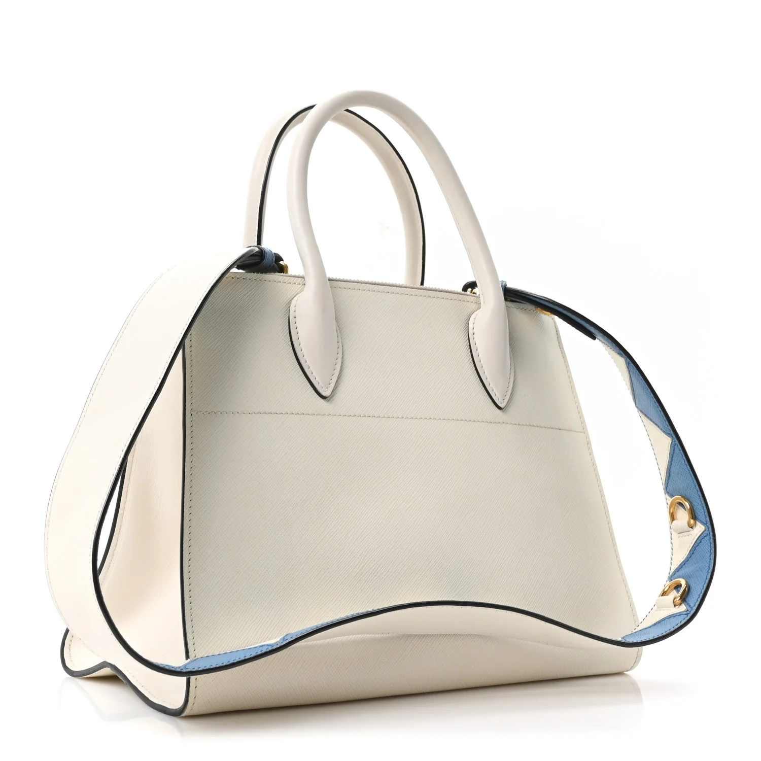 Saffiano City Calfskin Greche Paradigme Bag White - Image 3