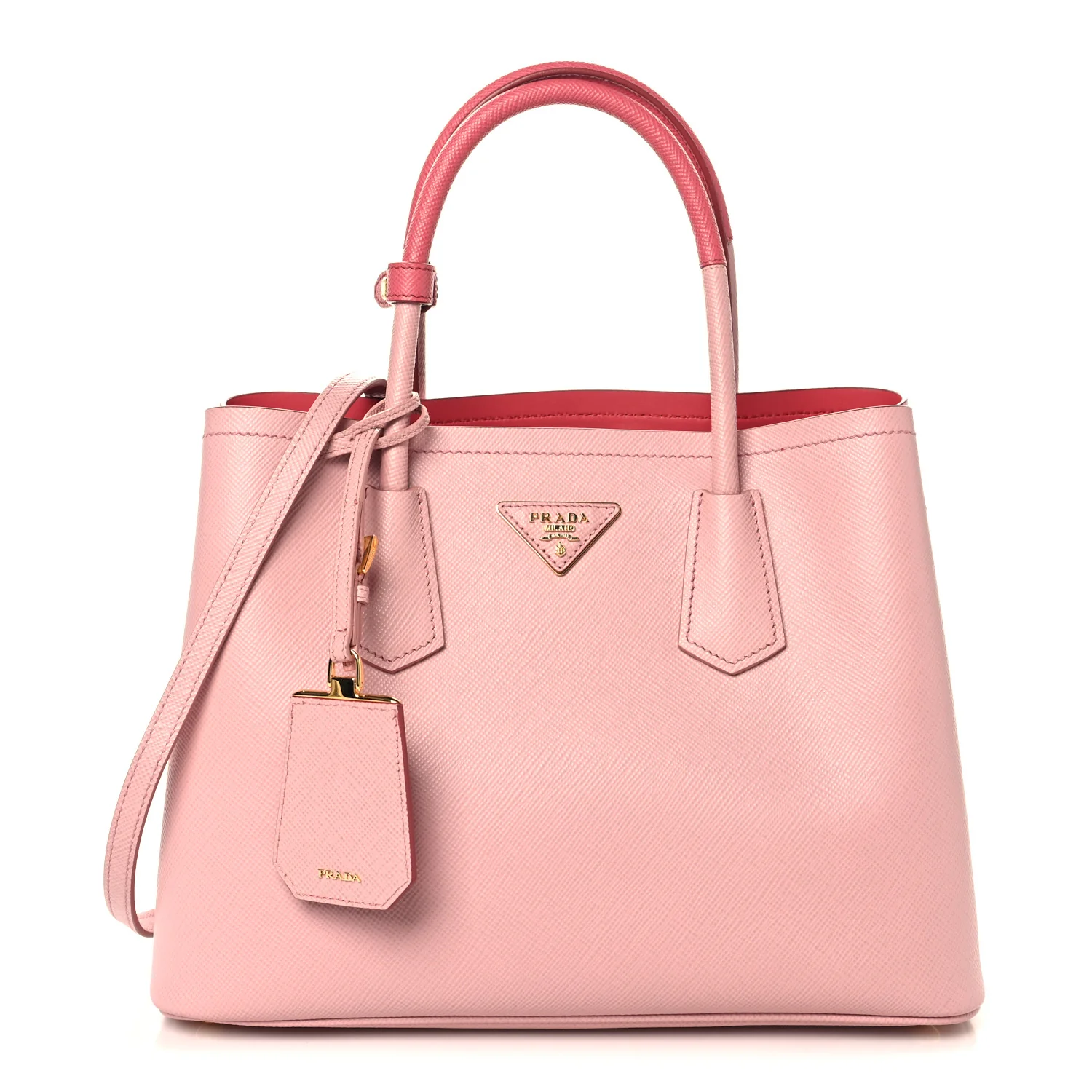 Saffiano Cuir Bi-Color Small Double Handle Bag Pesca Tamaris
