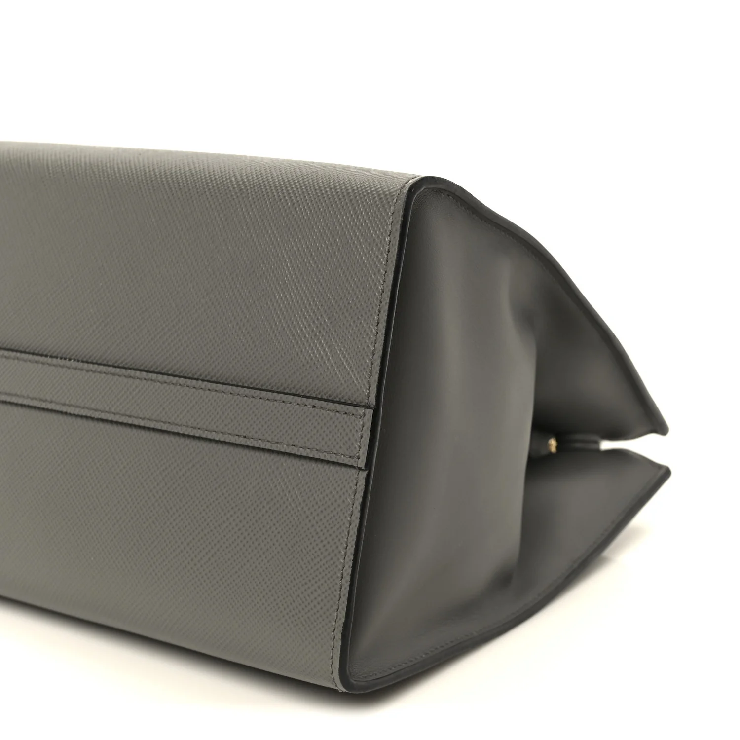 Saffiano Cuir Calfskin Medium Monochrome Top Handle Tote Ardesia - Image 10