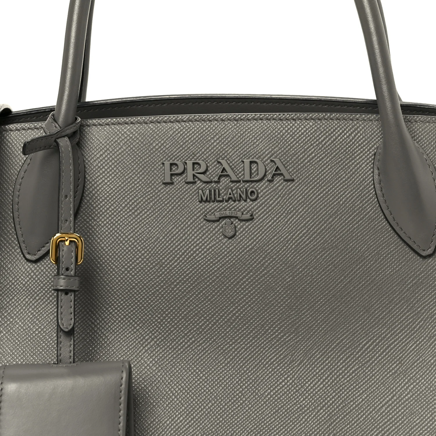 Saffiano Cuir Calfskin Medium Monochrome Top Handle Tote Ardesia - Image 8