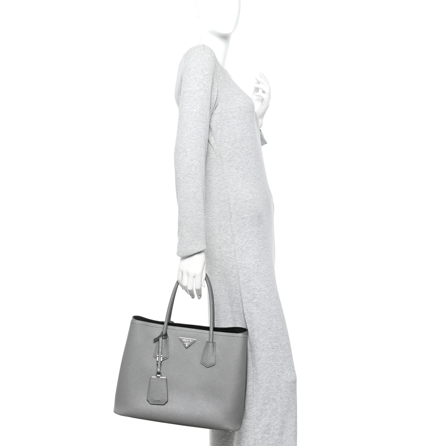 Saffiano Cuir Large Double Bag Marmo - Image 2